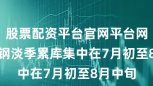 股票配资平台官网平台网址　　螺纹钢淡季累库集中在7月初至8月中旬